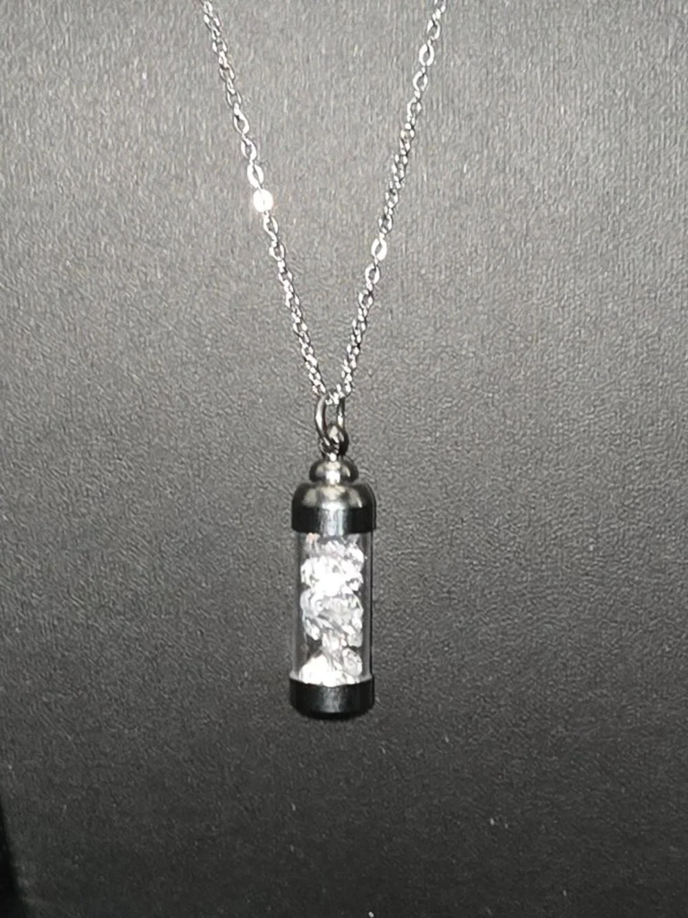 Simulated DIAMOND filled amulet with chain...26001